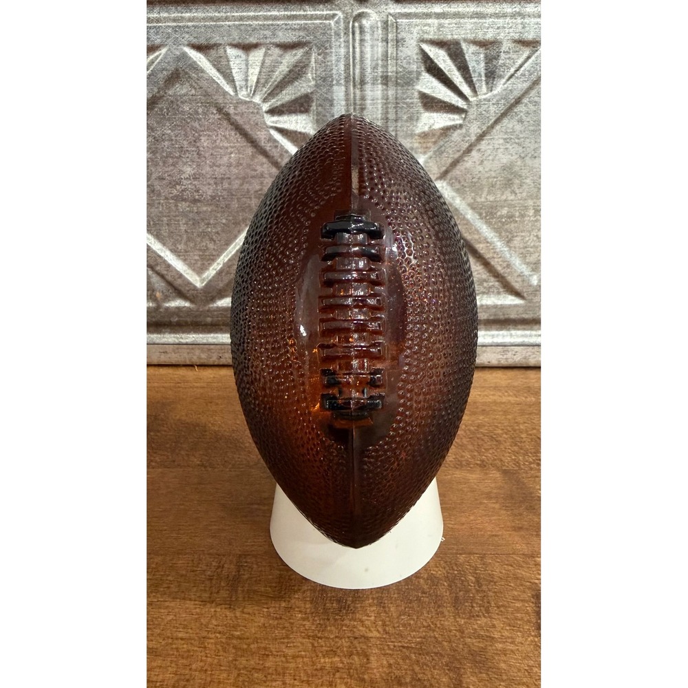 Vintage Avon First Down Decanter Amber Glass Football 5oz Bracing Lotion w/ Box